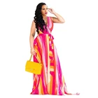 ZHUOYU New Fashion Women Maxi Print Dress Long High Quality Summer Beach Chiffon Party Dress