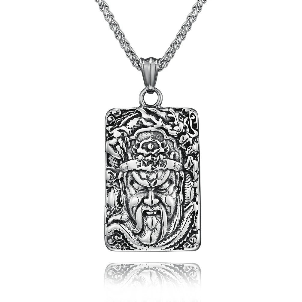 2021 Personalized Men's Jewelry High Quality Stainless Steel Chain Chinese Style Square Portrait Pendant Necklace, Like picture 
2021 Personalized Men's Jewelry High Quality Stainless Steel Chain Chinese Style Square Portrait Pendant Necklace, Like picture