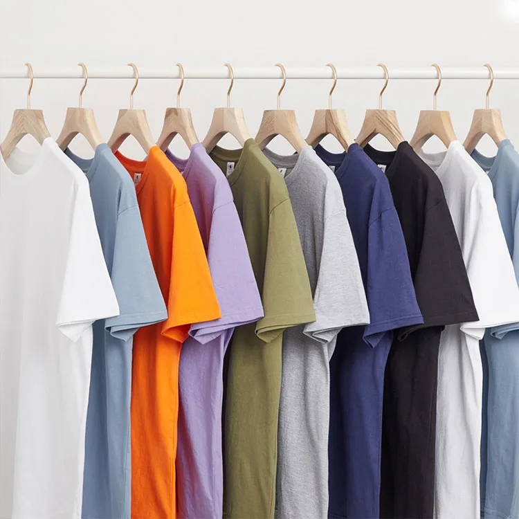 Mens blank casual cotton promotional crew regular shirt