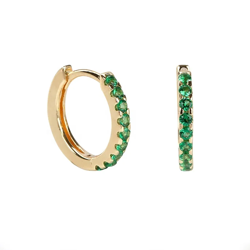 Latest design gold plated 925 silver jewelry rainbow CZ hoop huggie earring for women
Latest design gold plated 925 silver jewelry rainbow CZ hoop huggie earring for women