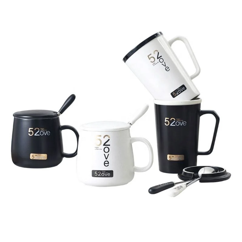 Gift Set For Lovers Porcelain Coffee Cup Tea Drinking Hand Made Black Ceramic Mug White With Lid And Spoon, Black ,white
Gift Set For Lovers Porcelain Coffee Cup Tea Drinking Hand Made Black Ceramic Mug White With Lid And Spoon, Black ,white