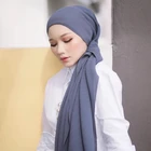 Scarf New Design Pleated Bubble Heavy Chiffon Crinkle Hijab For Muslim Women Head Scarf