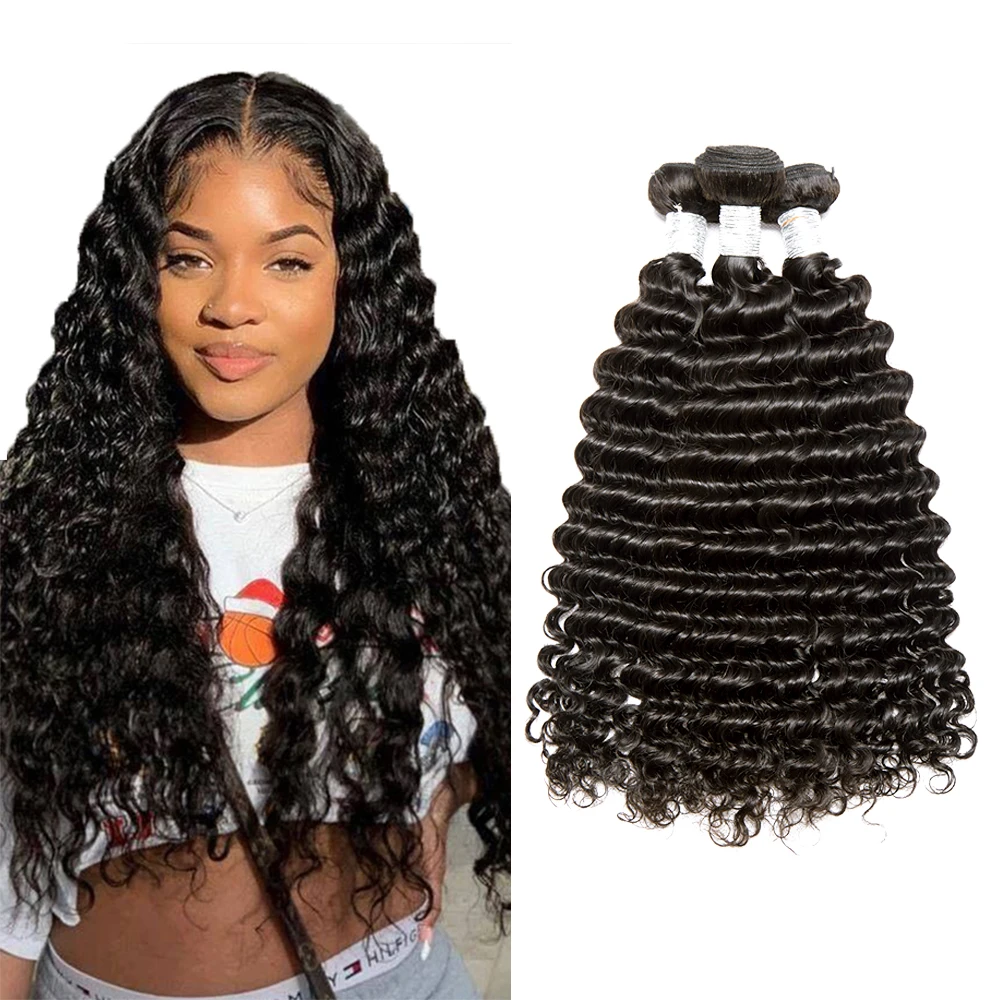 Deep Wave Brazilian Hair Weave Bundles 100% Human Hair Wave Natural Thick Remy Hair Extensions
Deep Wave Brazilian Hair Weave Bundles 100% Human Hair Wave Natural Thick Remy Hair Extensions