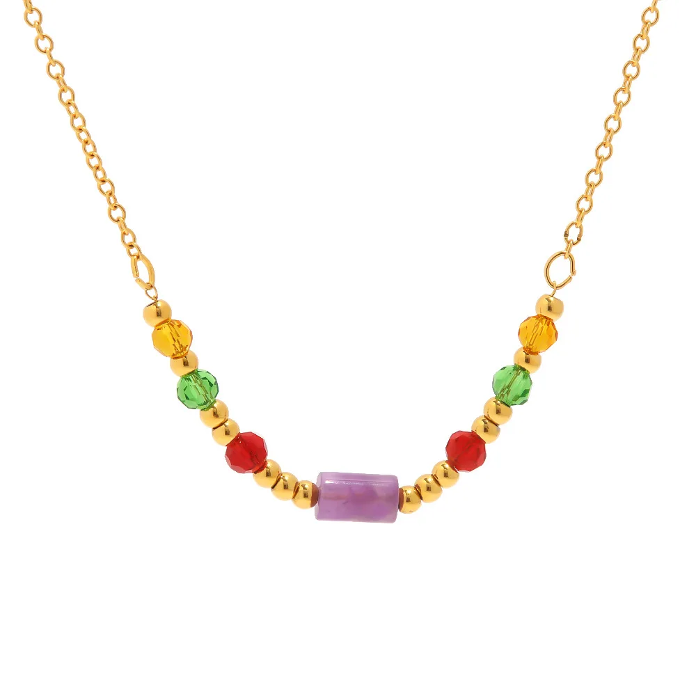 Colored Stone Necklaces Cross-border Women's Fashion All-match Titanium Steel Non-fading Necklace
Colored Stone Necklaces Cross-border Women's Fashion All-match Titanium Steel Non-fading Necklace