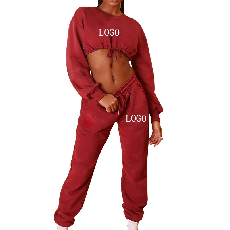 New Fall Fashion Women's Jogger Loose Pants And drawstring Crop Sweatshirt Jogging Sets
New Fall Fashion Women's Jogger Loose Pants And drawstring Crop Sweatshirt Jogging Sets