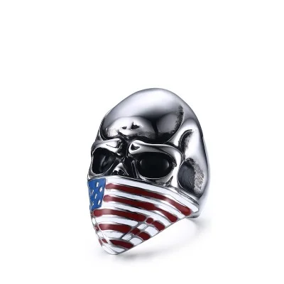 Hot Sale Hip Hop Rock Men's Jewelry 316L Stainless Steel Skull American Flag Biker Ring for men
Hot Sale Hip Hop Rock Men's Jewelry 316L Stainless Steel Skull American Flag Biker Ring for men