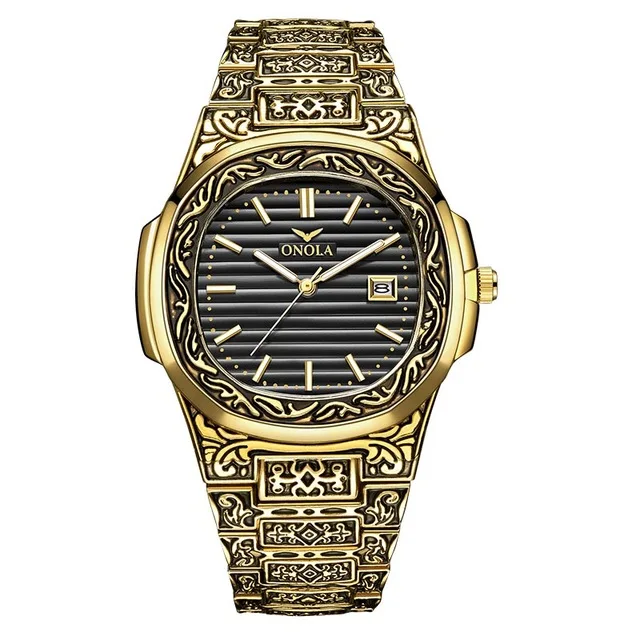 ONOLA Fashion Creative Quartz Watches Men Top Brand Luxury Retro Golden Stainless Steel Wristwatch Mens Life Waterproof Watch, 12colors
ONOLA Fashion Creative Quartz Watches Men Top Brand Luxury Retro Golden Stainless Steel Wristwatch Mens Life Waterproof Watch, 12colors