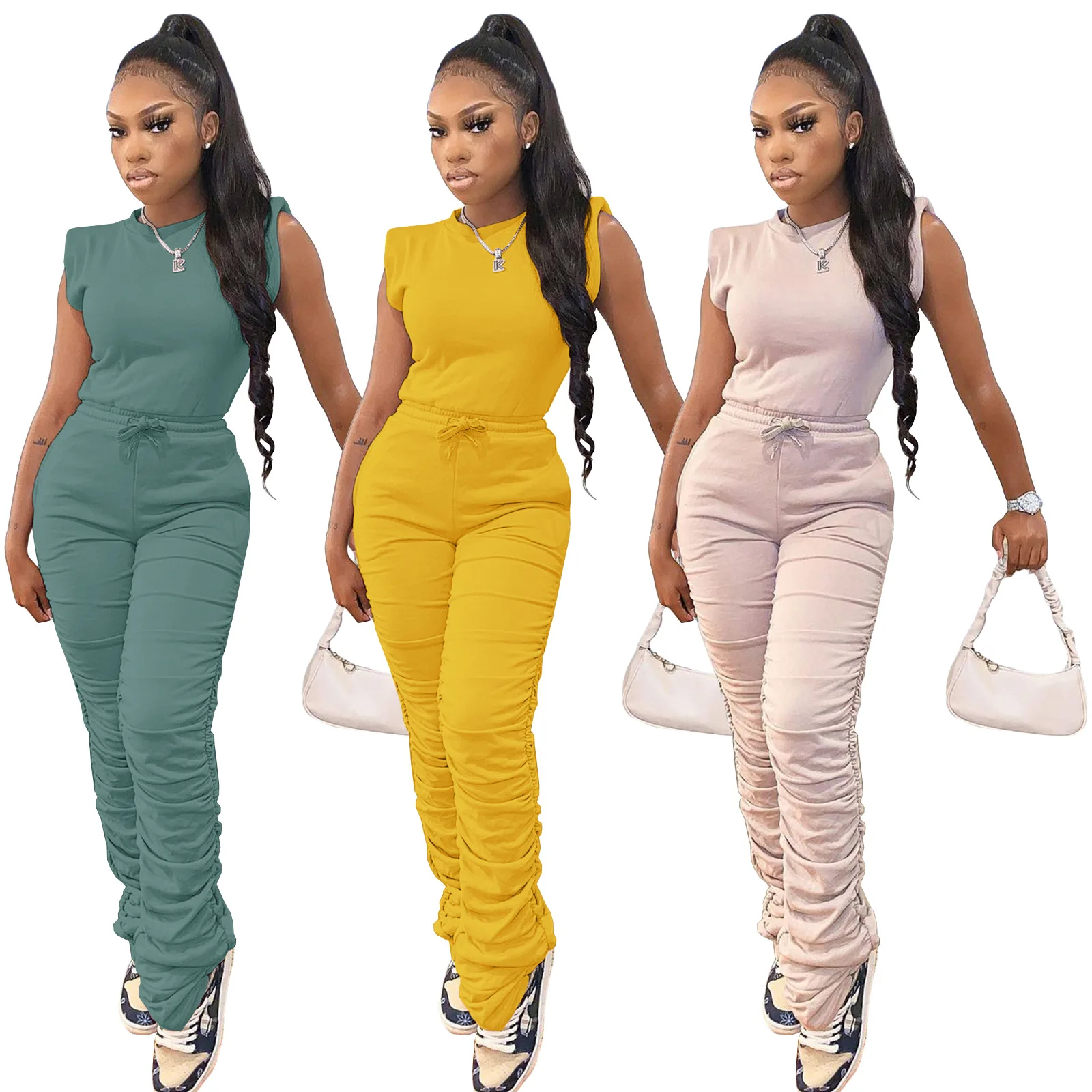 2021 Women Casual Crop Tops Sleeveless Set Biker Shorts Wholesale Custom Sweat Suit Jogging Sets 2 Piece Pant Set Outfits, Customized color
2021 Women Casual Crop Tops Sleeveless Set Biker Shorts Wholesale Custom Sweat Suit Jogging Sets 2 Piece Pant Set Outfits, Customized color