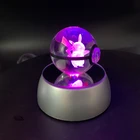 2019 New Pokemon Design Pikachu Crystal Pokemon ball With LED Base
