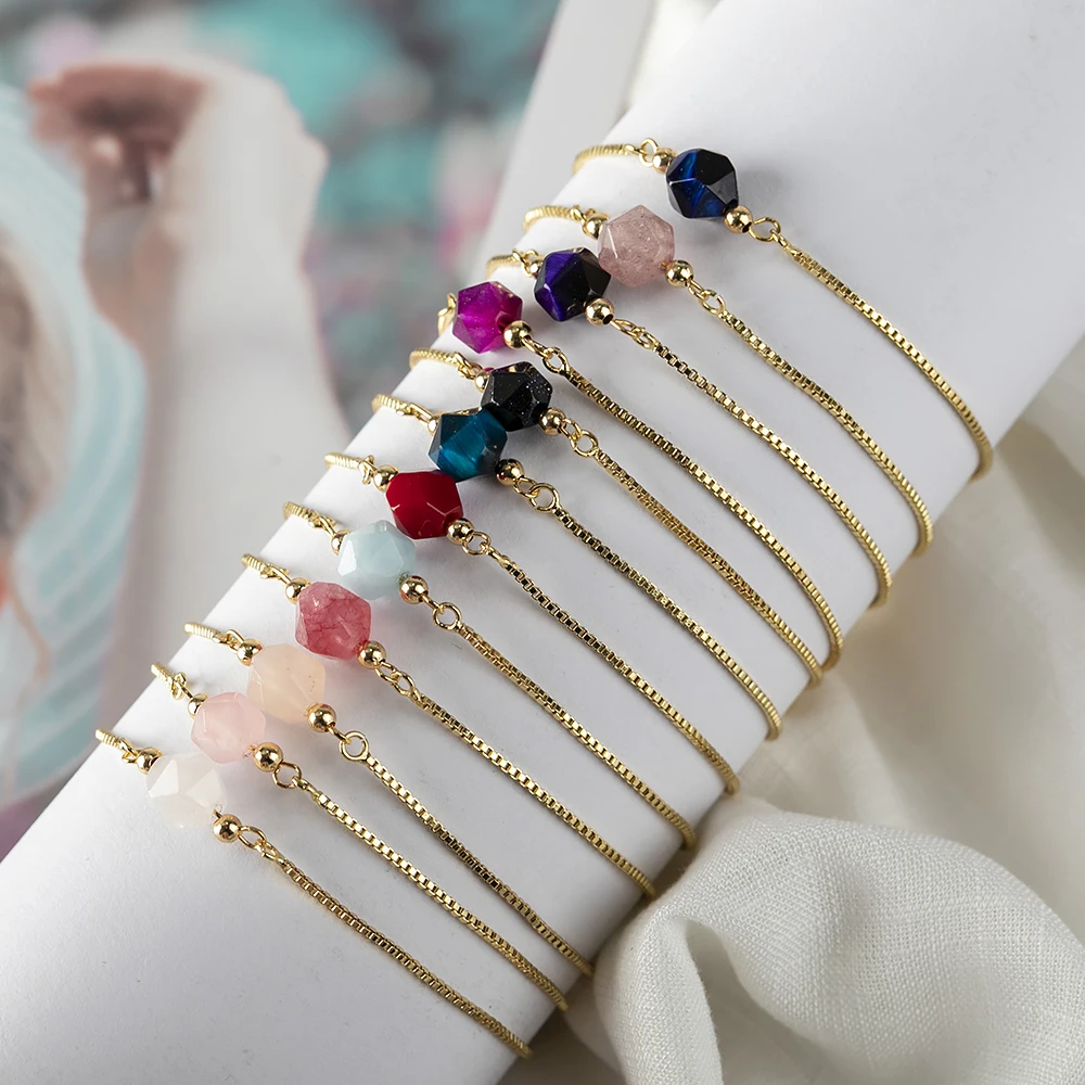 Natural Rough Natural Stone Healing Calm Energy Precious Stone Bead Adjustable Gold Color Dainty Link Bracelets For Women, Picture
Natural Rough Natural Stone Healing Calm Energy Precious Stone Bead Adjustable Gold Color Dainty Link Bracelets For Women, Picture