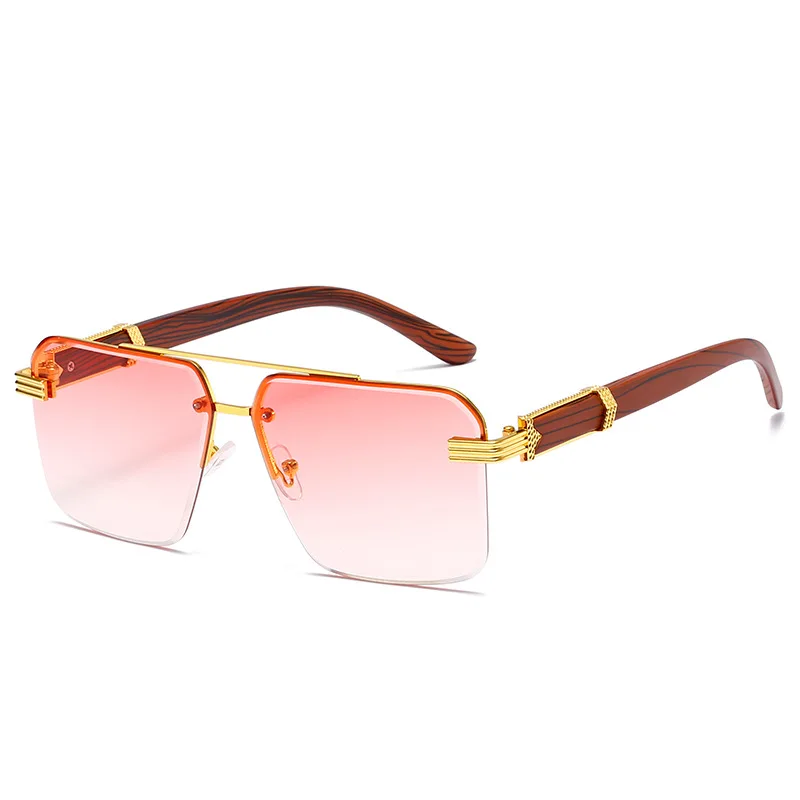 2022 New Wood Grain Temples Metal Sunglasses Irregular Square Trend Sunglasses Unisex Pink Lens Shades
2022 New Wood Grain Temples Metal Sunglasses Irregular Square Trend Sunglasses Unisex Pink Lens Shades