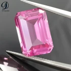 Pink emerald cut pink ruby synthetic corundum gemstones