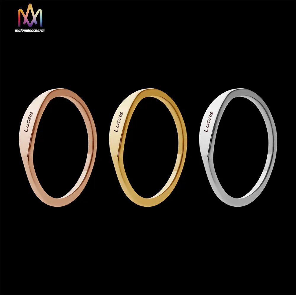 Hot Selling Simple Glossy Customize Jewelry Name Rings Stainless Steel Finger Rings For Women
Hot Selling Simple Glossy Customize Jewelry Name Rings Stainless Steel Finger Rings For Women