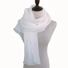China Factory White Linen Cotton Scarf Shawl for Dyeing Printing