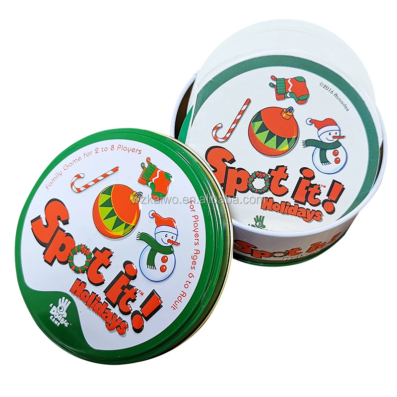 S pot it Snowman cartoon card game with Iron pot paper board card colorful printing Games for gift
S pot it Snowman cartoon card game with Iron pot paper board card colorful printing Games for gift