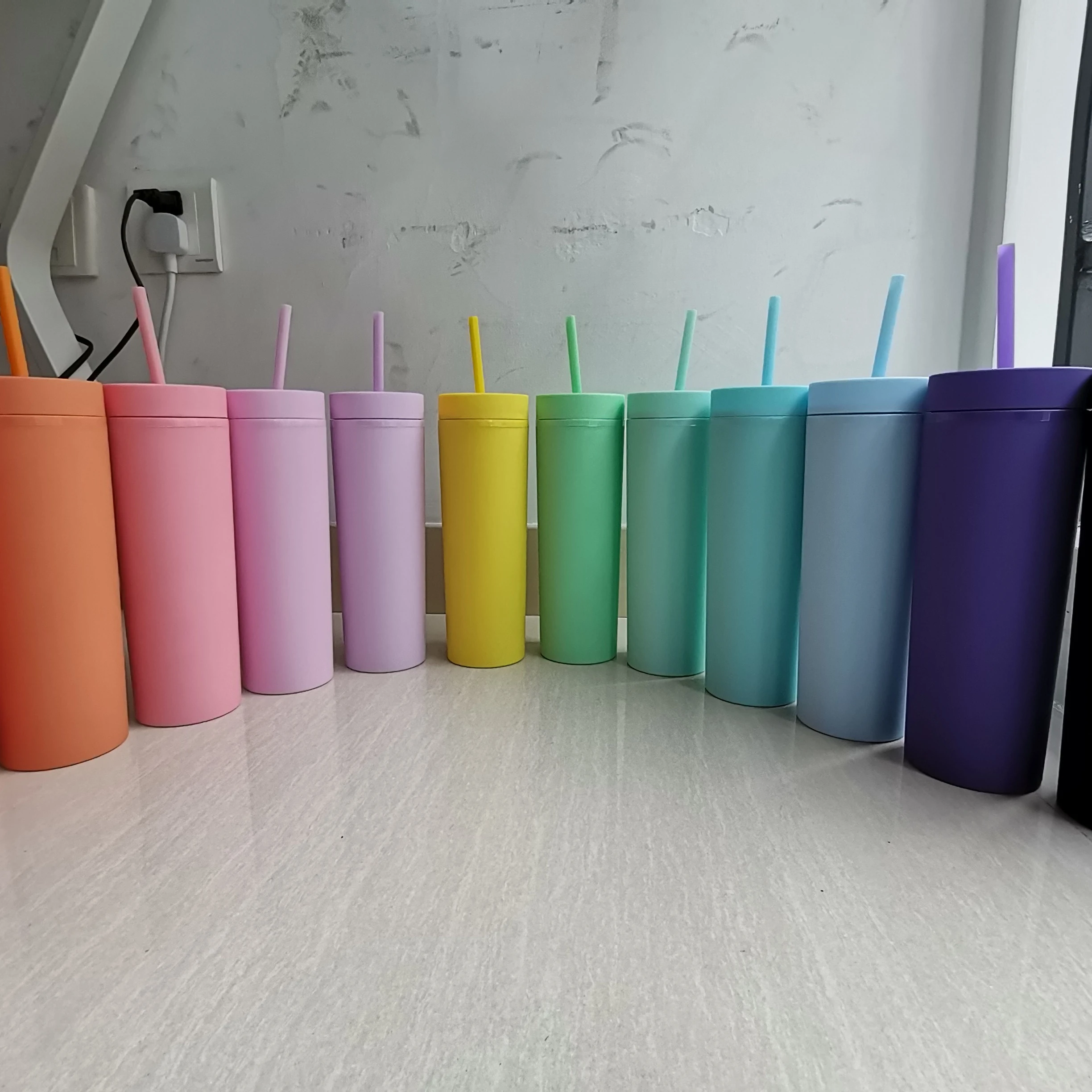 16 oz BPA Free Double Wall Plastic Colors Reusable Matte Black Tumbler Acrylic Matte Tumbler with straw, Stock color
16 oz BPA Free Double Wall Plastic Colors Reusable Matte Black Tumbler Acrylic Matte Tumbler with straw, Stock color