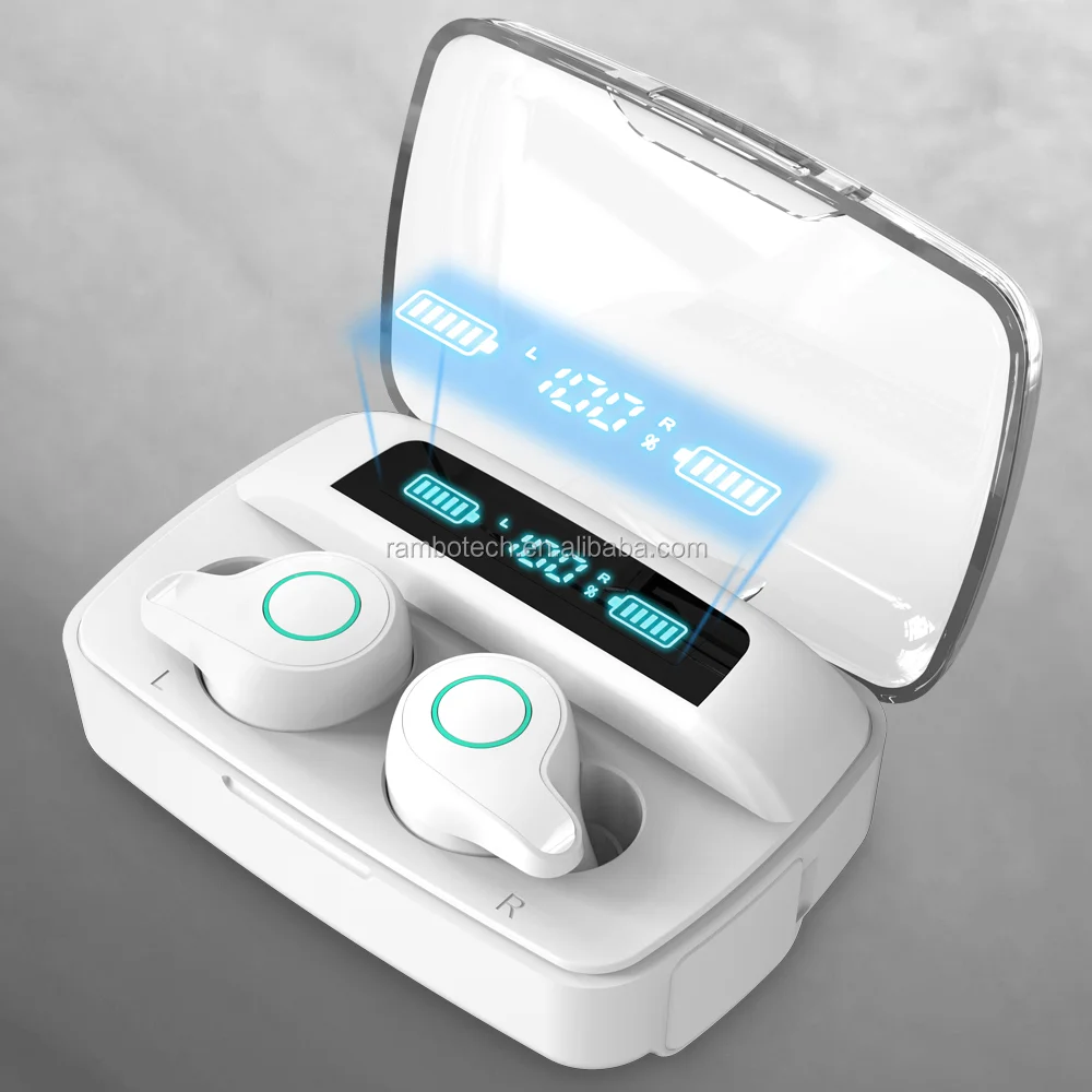 OEM&ODM Digital Power Display TWS Wireless Earphones RT15 Mini Stereo Earbuds Headphones With Charging Box - ANKUX.COM
