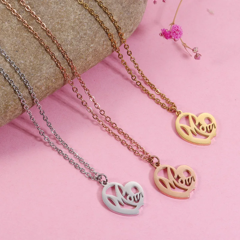 Mother's Day Gift Stainless Steel Love MOM Pendant Necklace Waterproof Hypoallergenic No Cutting Hands Jewelry Gift for Mom
Mother's Day Gift Stainless Steel Love MOM Pendant Necklace Waterproof Hypoallergenic No Cutting Hands Jewelry Gift for Mom
