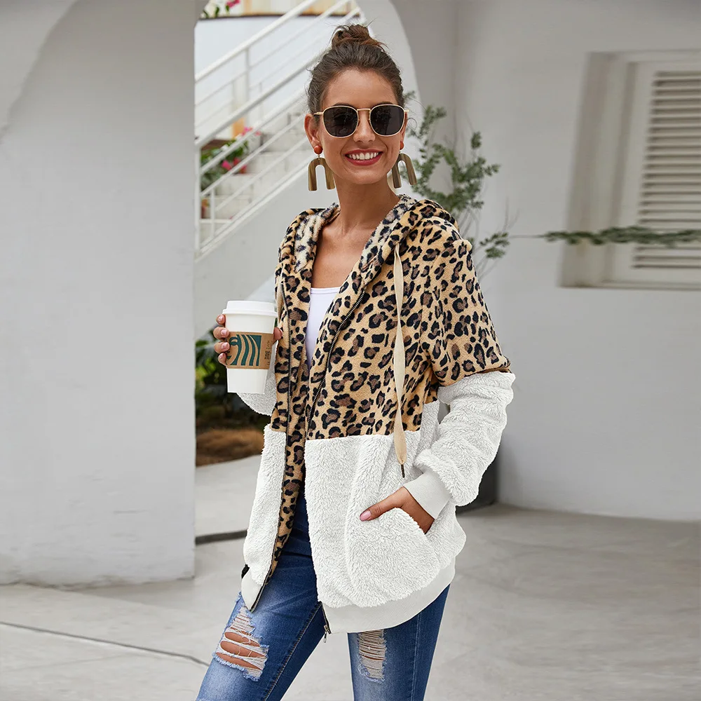 2020 Hot Sale Loose Full Length Ladies Women Coats And Jackets Leopard print zip-up hoodie coat
2020 Hot Sale Loose Full Length Ladies Women Coats And Jackets Leopard print zip-up hoodie coat