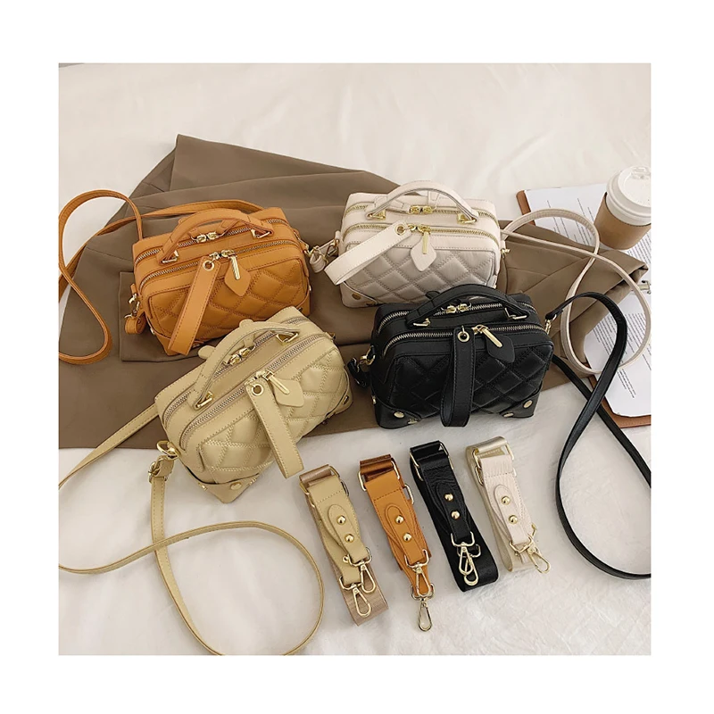 2021 New Diamond Lattice Handbag Women's fashion Boston bags ladies Double Zipper shoulder crossbody bag Soft PU messenger Totes
2021 New Diamond Lattice Handbag Women's fashion Boston bags ladies Double Zipper shoulder crossbody bag Soft PU messenger Totes