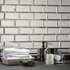 Silver glass Mirrored Tiles Brick Bevelled