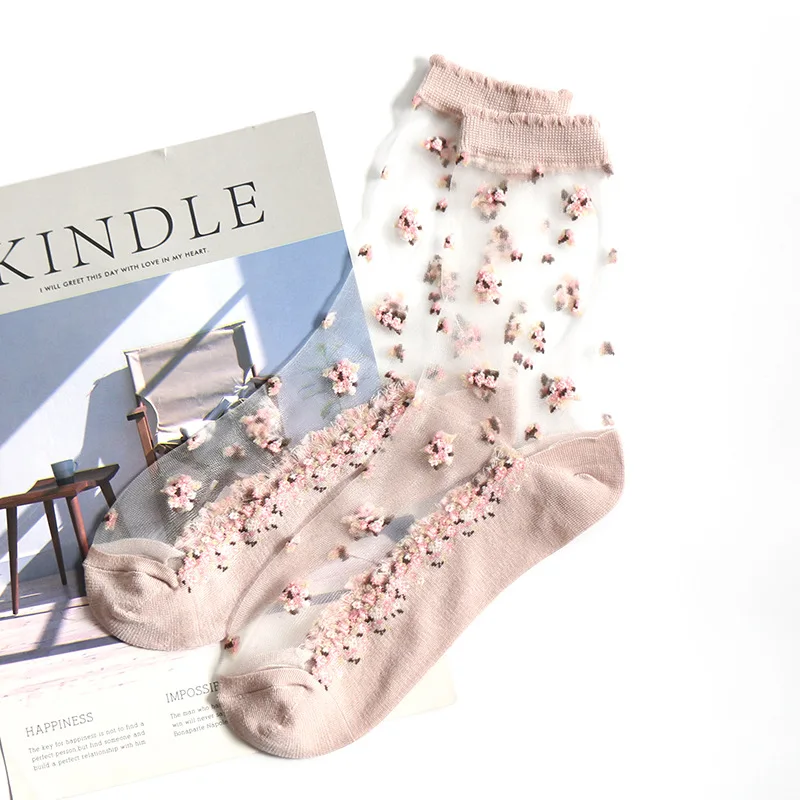 Summer Super Thin Transparent Socks Women Fashion Breathable Lace Silk Rose Flower Girls Women's Socks, Pink,white,gray,black
Summer Super Thin Transparent Socks Women Fashion Breathable Lace Silk Rose Flower Girls Women's Socks, Pink,white,gray,black