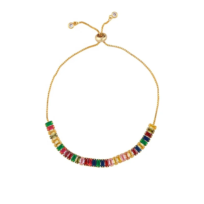Hot Sale 18 K Gold Plated Colorful Cubic Zircon Crystal Diamond Jewelry Bracelet In Fashion, Multi-colors
Hot Sale 18 K Gold Plated Colorful Cubic Zircon Crystal Diamond Jewelry Bracelet In Fashion, Multi-colors