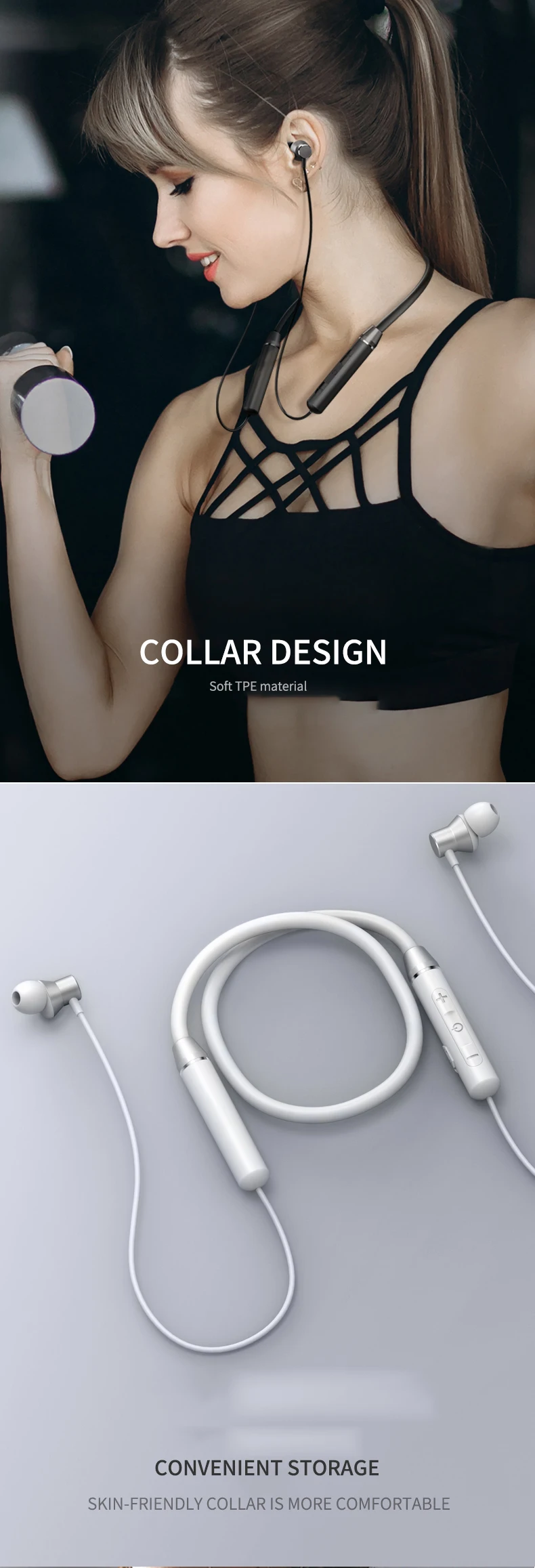 Lenovo hanging ear collar long standby battery Blue tooth wireless unisex waterproof and sweat-proof sports headphones - ANKUX.COM