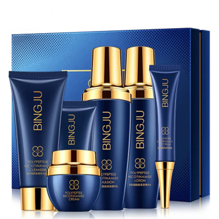 2021 blue color 6 products set Niacinamide Brightening Repairing Skin Care Set Private Label face facial care set for women
2021 blue color 6 products set Niacinamide Brightening Repairing Skin Care Set Private Label face facial care set for women