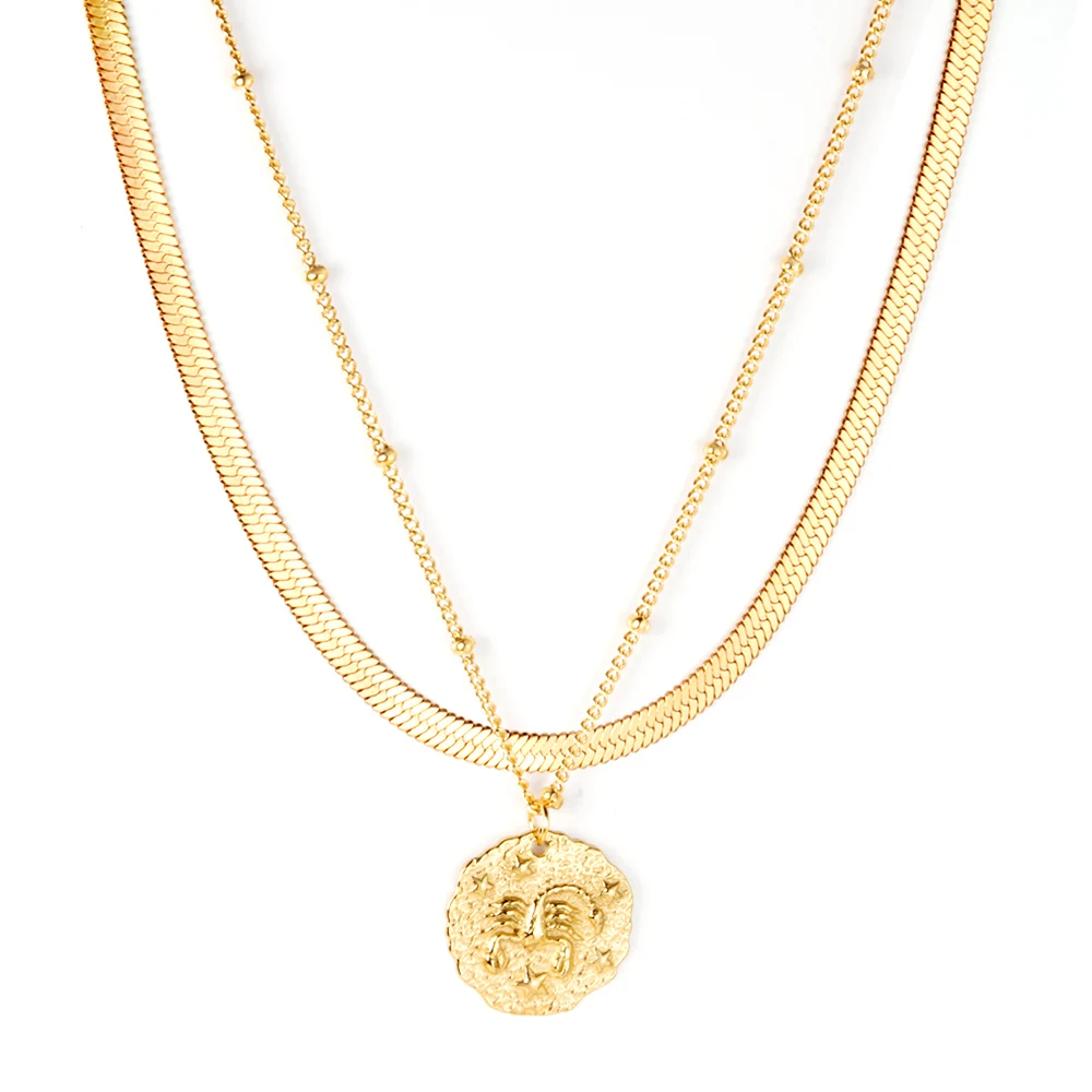 New design golden stainless steel snake chains layers pendant necklace, Gold/silver available
New design golden stainless steel snake chains layers pendant necklace, Gold/silver available