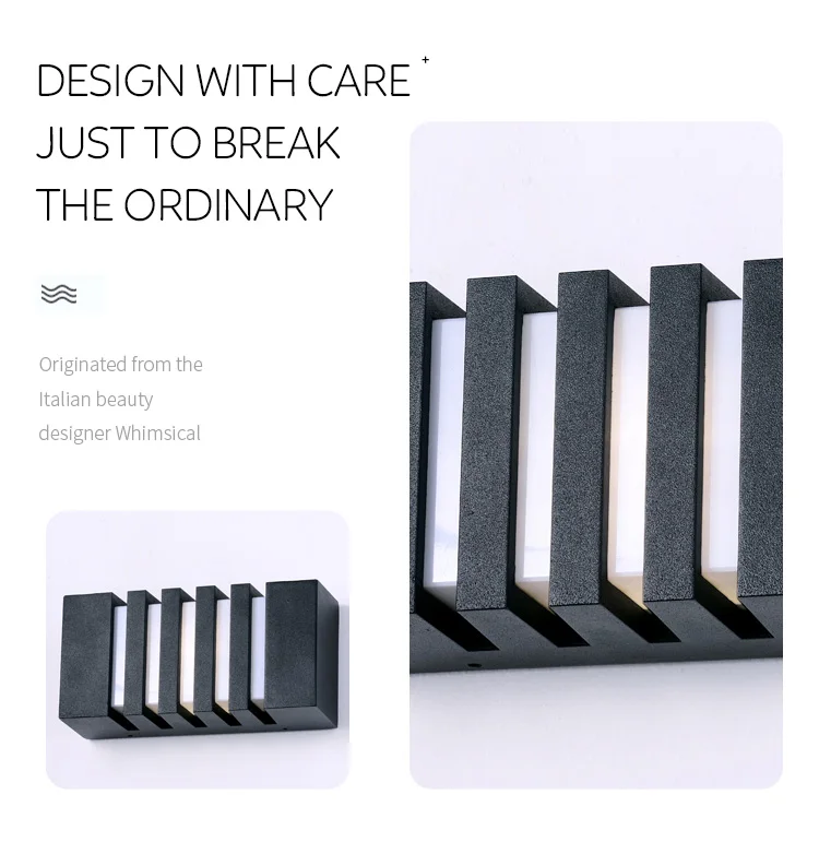 Modern Design Energy saving Geometry Aluminium body Home Outdoor Wall Lamp