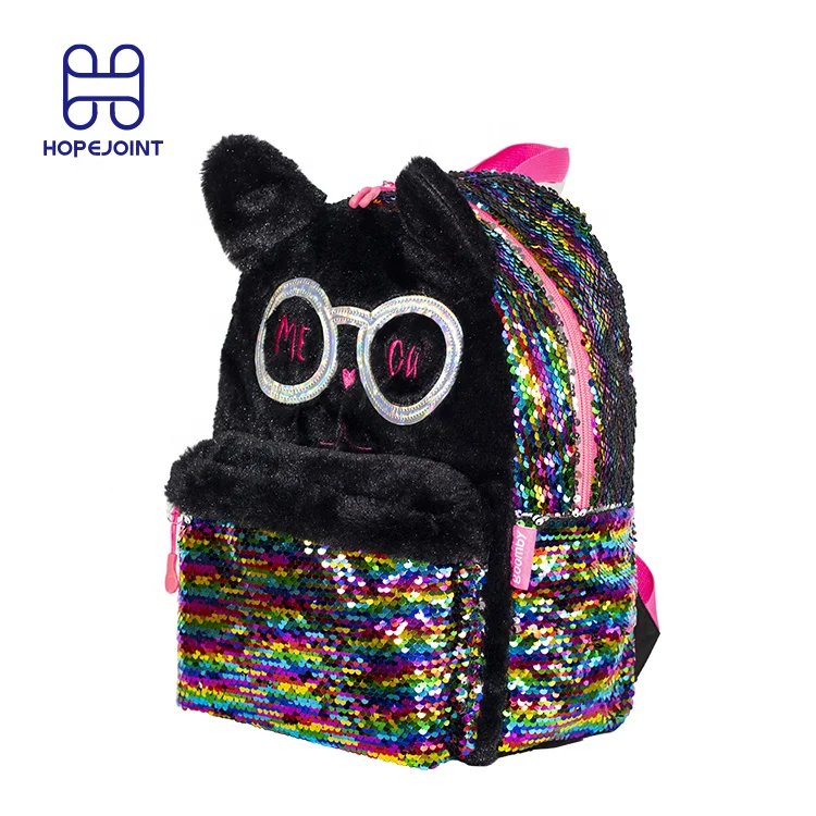 Stylish quality children plush animal sequin cute kids backpack for school girls, Blakc
Stylish quality children plush animal sequin cute kids backpack for school girls, Blakc