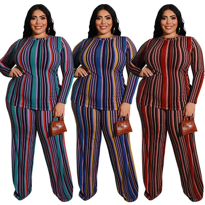 FM-19430 Plus Size Clothing Striped Printed Knit Casual Suit Clothing For Fat Women Pants, As pictures
FM-19430 Plus Size Clothing Striped Printed Knit Casual Suit Clothing For Fat Women Pants, As pictures