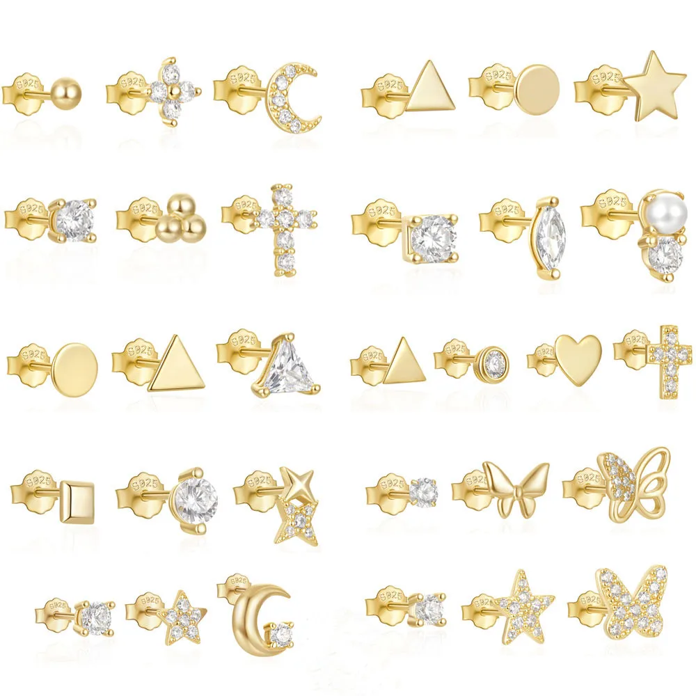fashion 925 sterling silver geometric star moon butterfly cross heart round triangle zircon pearl gold plated stud earrings
fashion 925 sterling silver geometric star moon butterfly cross heart round triangle zircon pearl gold plated stud earrings