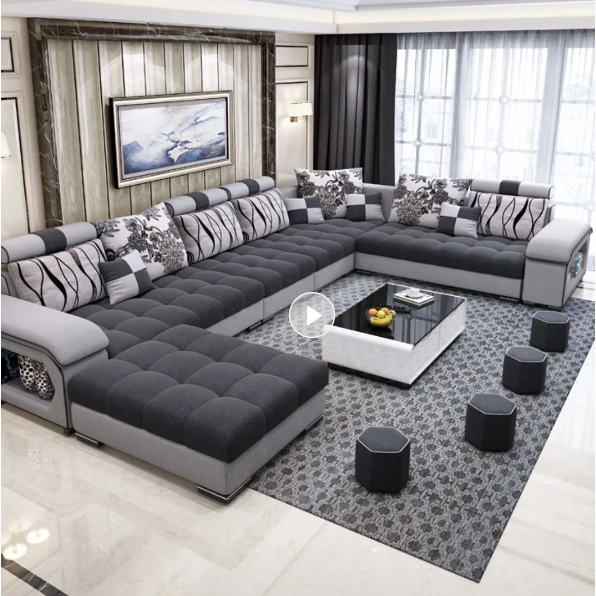 Leather Sofa Set Living Room Furniture 