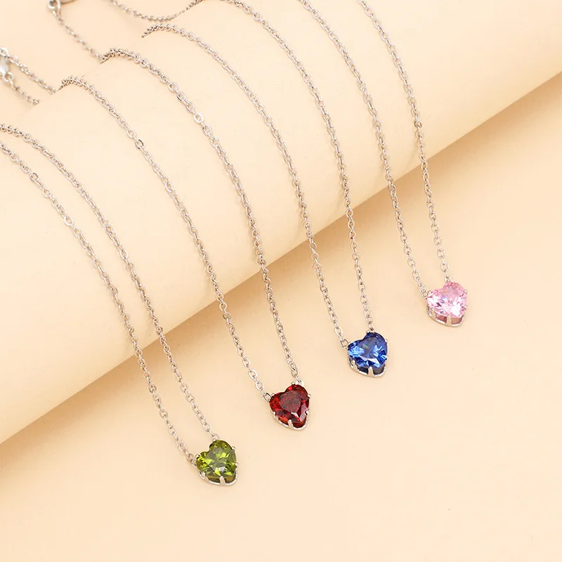 Ins Simple Silver Plated Colorful Cubic Zircon Heart Necklace Silver Rainbow Color CZ Heart Pendant Necklace For Women Gifts
Ins Simple Silver Plated Colorful Cubic Zircon Heart Necklace Silver Rainbow Color CZ Heart Pendant Necklace For Women Gifts