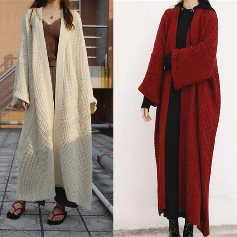 Fashion Oversized Loose Flare Sleeve Knee Length Women Cardigan Knit Sweater, Customized color
Fashion Oversized Loose Flare Sleeve Knee Length Women Cardigan Knit Sweater, Customized color