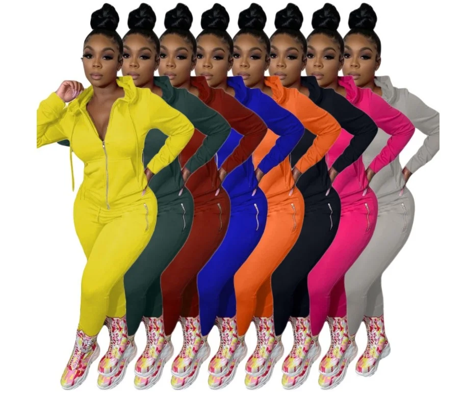 Drop Shipping Women Fall 2021 Women Casual Autumn Sustainable Women Two Piece Set Solid Color Zipper Fashion Casual Sports Set, Picture color
Drop Shipping Women Fall 2021 Women Casual Autumn Sustainable Women Two Piece Set Solid Color Zipper Fashion Casual Sports Set, Picture color