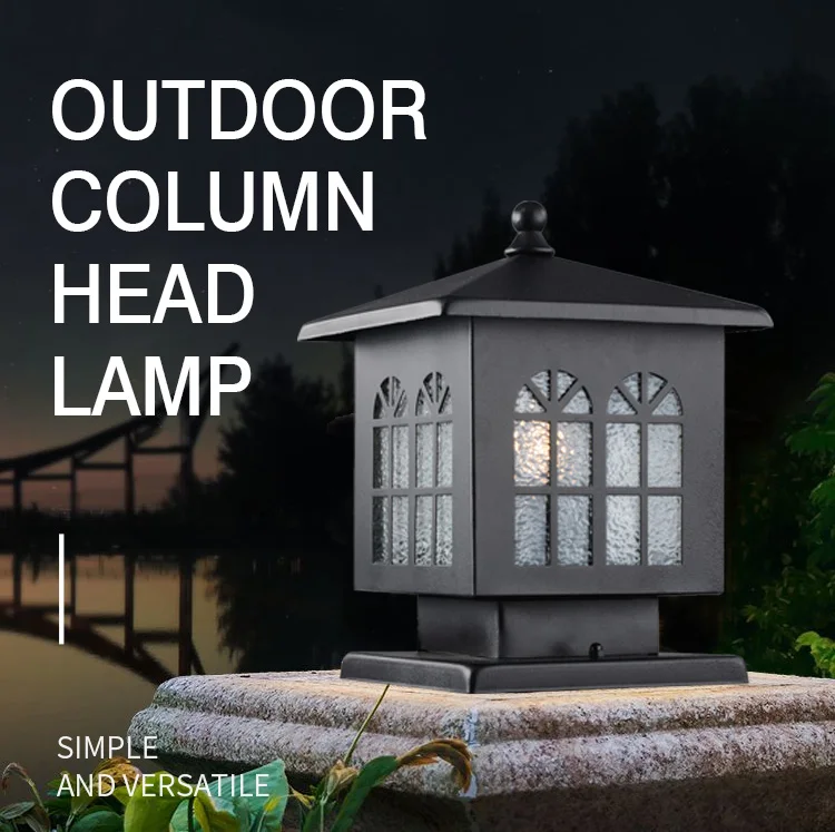 Modern High Quality Waterproof Outdoor Black Terrace Lighting Pillar Lights