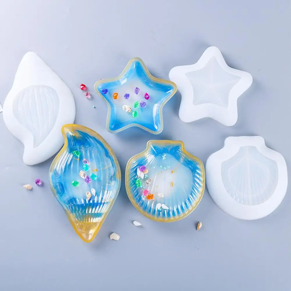 DIY Crystal Epoxy Resin Sea Starfish Conch Shell Dish Silicone Mold Jewelry Storage Plate Mould 
DIY Crystal Epoxy Resin Sea Starfish Conch Shell Dish Silicone Mold Jewelry Storage Plate Mould