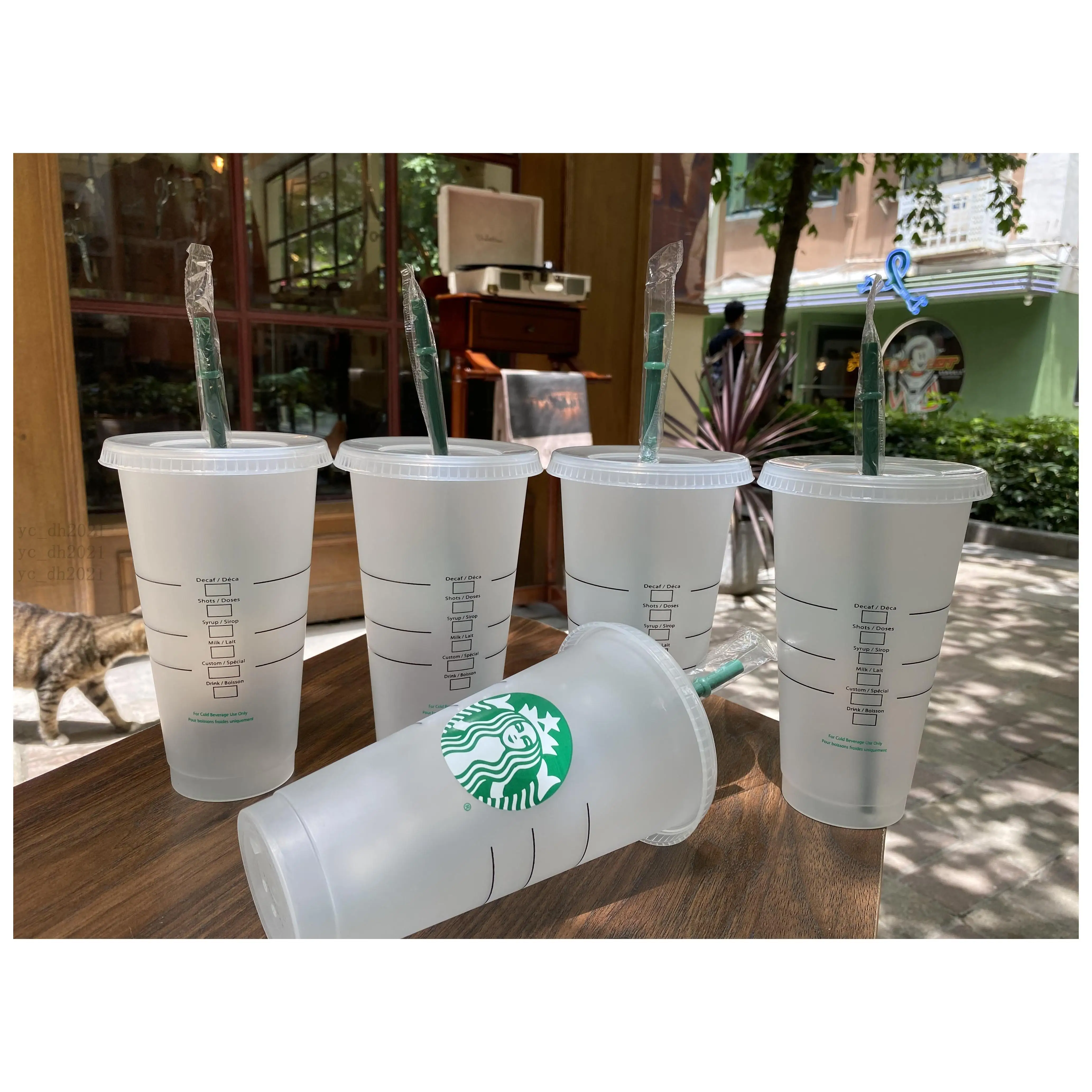 Starbucks 24Oz710Ml Plastic Tumbler Reusable Clear Drinking Flat Bottom Color Change Cups With Lip Straw Magic Coffee Mugs Cup
Starbucks 24Oz710Ml Plastic Tumbler Reusable Clear Drinking Flat Bottom Color Change Cups With Lip Straw Magic Coffee Mugs Cup