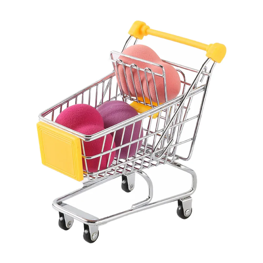 Colorful steel small shopping cart decorative makeup sponge storage air puff blender sink holder, Customized
Colorful steel small shopping cart decorative makeup sponge storage air puff blender sink holder, Customized
