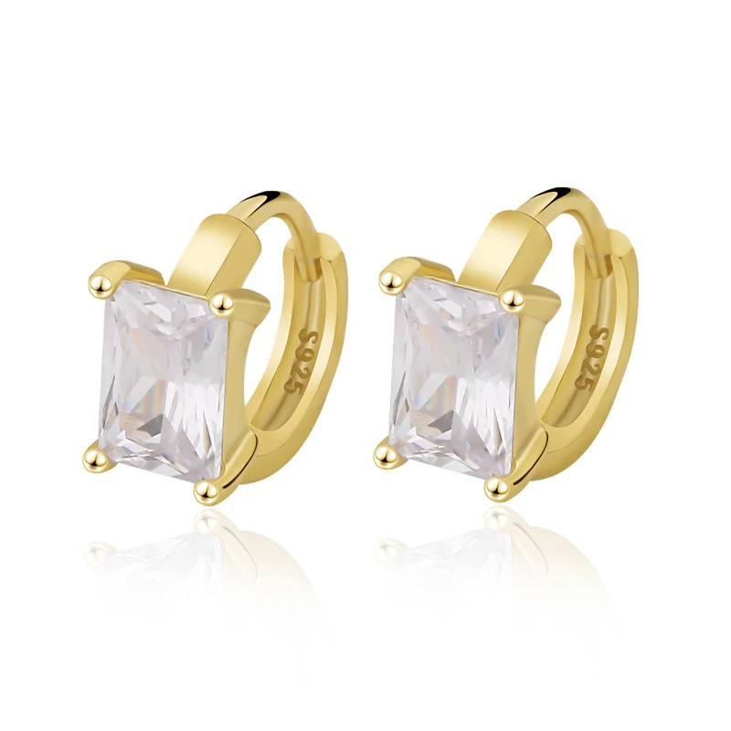 Minimalist Fashion Jewelry Small hoop earrings gold plated Silver 925 Square Zircon Earrings huggie for women
Minimalist Fashion Jewelry Small hoop earrings gold plated Silver 925 Square Zircon Earrings huggie for women