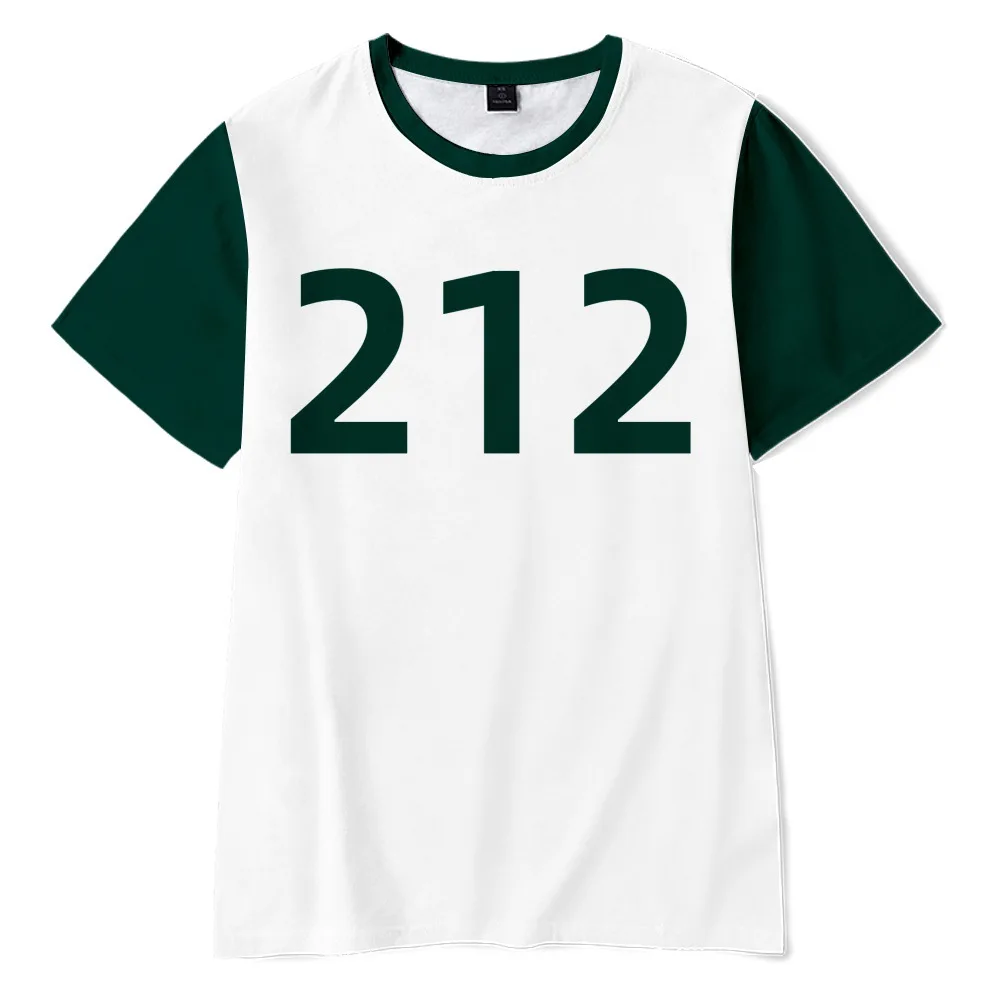 Hothome Korean TV squid game same t shirts cosplay unisex woman men number print sports t shirts, Green 
Hothome Korean TV squid game same t shirts cosplay unisex woman men number print sports t shirts, Green