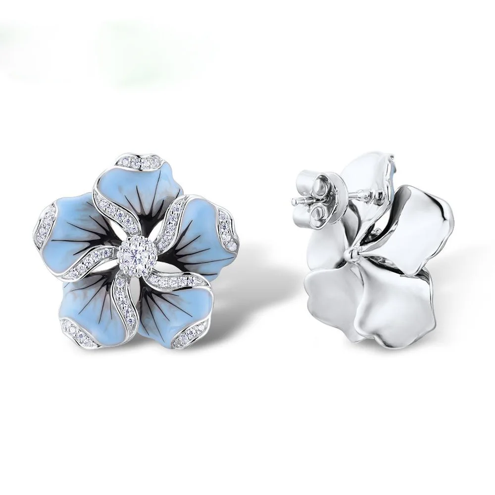 Blue Color Flower Shaped Stud Earrings Women Fashion Creative White Zircon Petal Leaf Ear Studs
Blue Color Flower Shaped Stud Earrings Women Fashion Creative White Zircon Petal Leaf Ear Studs