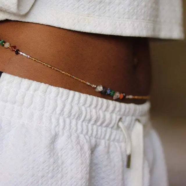Hot sale African new healing chakra chip crystal waist gold belly chain for woman accessories
Hot sale African new healing chakra chip crystal waist gold belly chain for woman accessories
