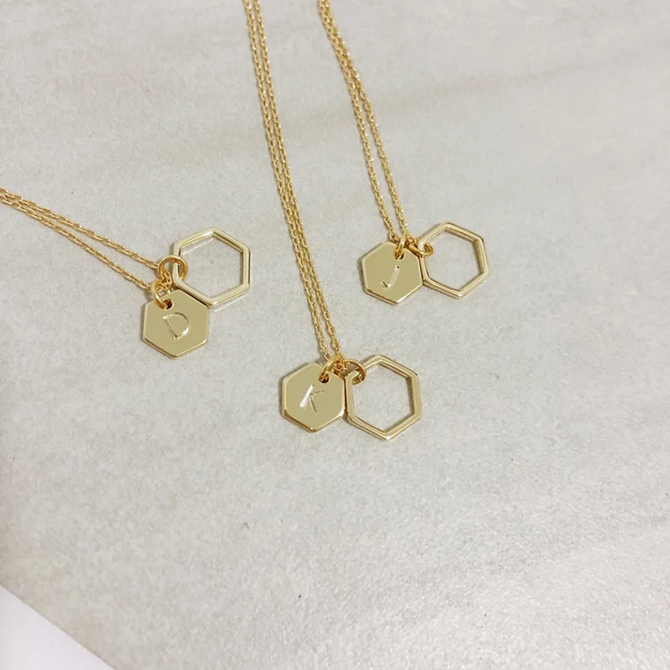 personalized 925 sterling silver hexagon initial necklace gold plated custom letter necklace
personalized 925 sterling silver hexagon initial necklace gold plated custom letter necklace