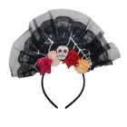 Halloween/Mexico Day Of The Dead Sugar Skull Crown Simulation flower Black Lace Party Horror Headband