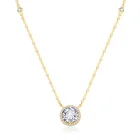 Gold Plated Cubic Zirconia Stone Diamond Women Pendant Necklace 925 Sterling Silver Fashion Jewelry