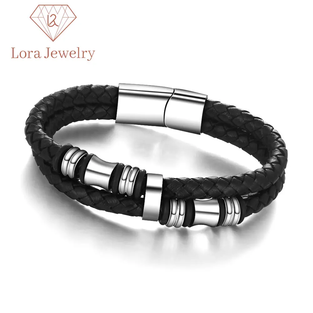 Jewelry Accessories Mens Gifts Stainless Steel Bracelet Black Leather Bangle Bracelet
Jewelry Accessories Mens Gifts Stainless Steel Bracelet Black Leather Bangle Bracelet